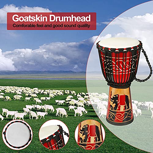 Djembe Drum Bongo Hand Drum With Goatskin African Drum Congo Stardard Size Great Gift For Beginners Adults And Kids #TOP4