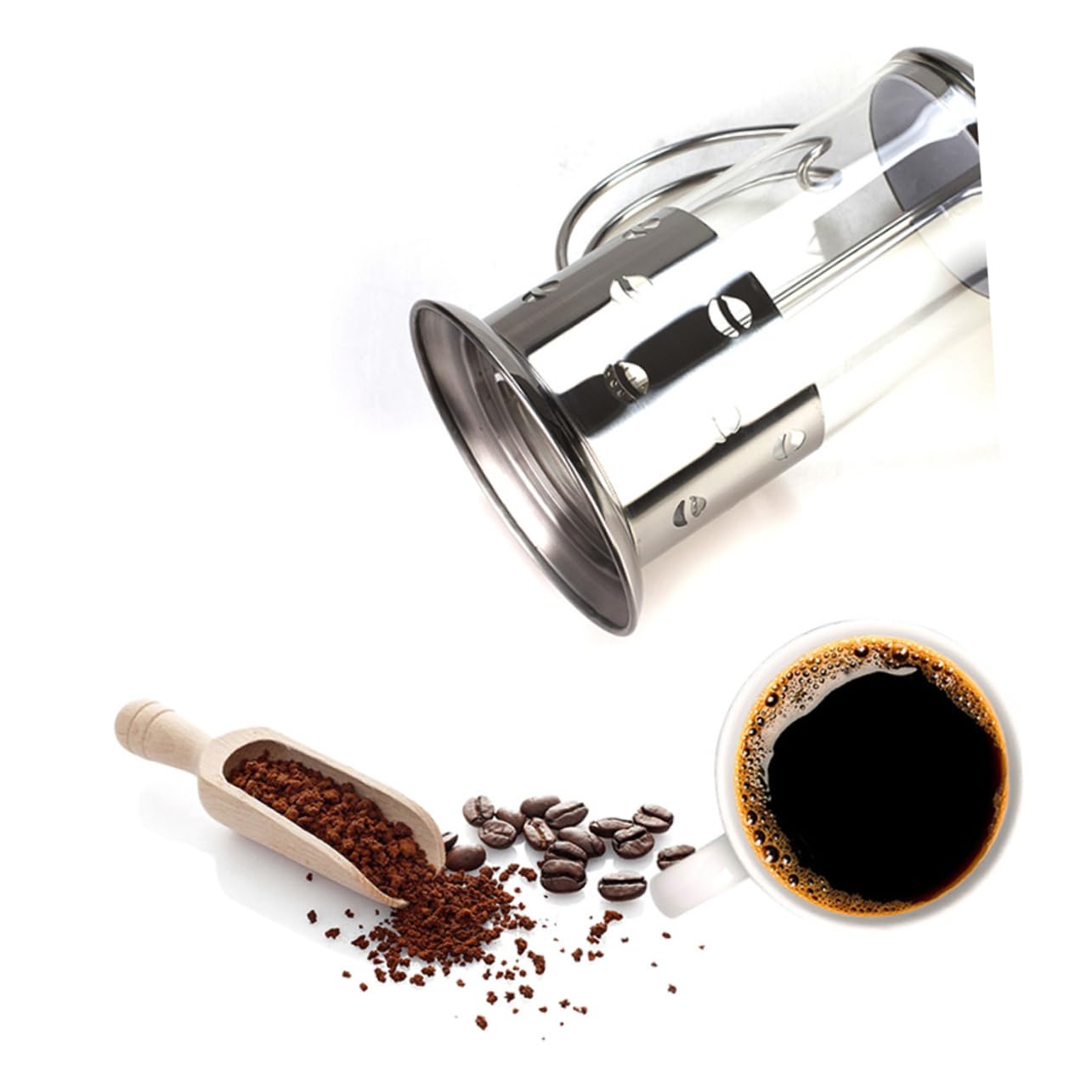 COLLBATH 350ml Heat Resistant Low Temperature Glass Teapot Stainless Steel Pot Easy Detachable -in-one Tea Brewer