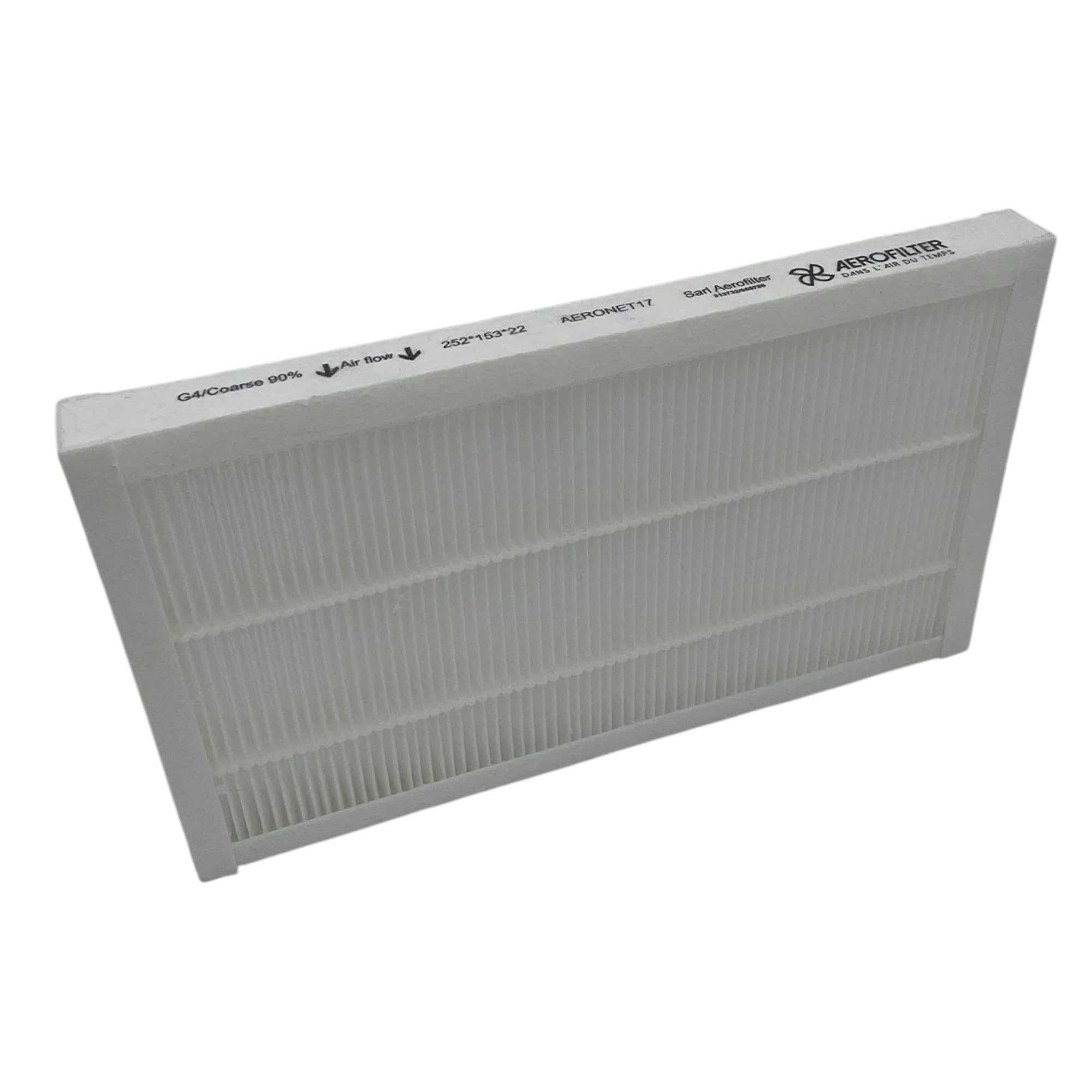 Lot de 4 Filtres G4 – Compatibles Murprotec CTA Modèles 2, 3 et 4 – 252x153x22 mm – Filtration Double Flux - Livraison Offerte Entreprise Française
