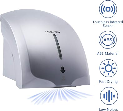 Hand Dryer Automatic Infrared Sensor Hand Dryer Quiet Commercial and Household Silver
