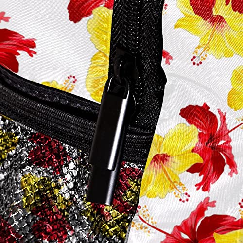 Mochilas amarillas rojas de moda floral para estudiantes pequeños 4