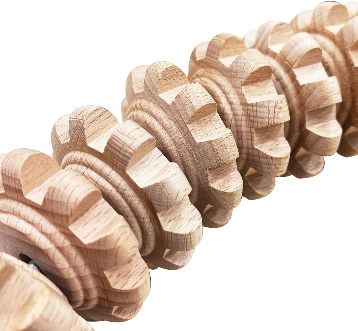 TCMHEALTH Curved Manual Wood Massage Roller Stick Tools Waist Thigh Anti Cellulite Massage Trigger Points Sore Muscle Pain Relief & Recovery Roller Stick Massage with 12 Balls : Health & Household