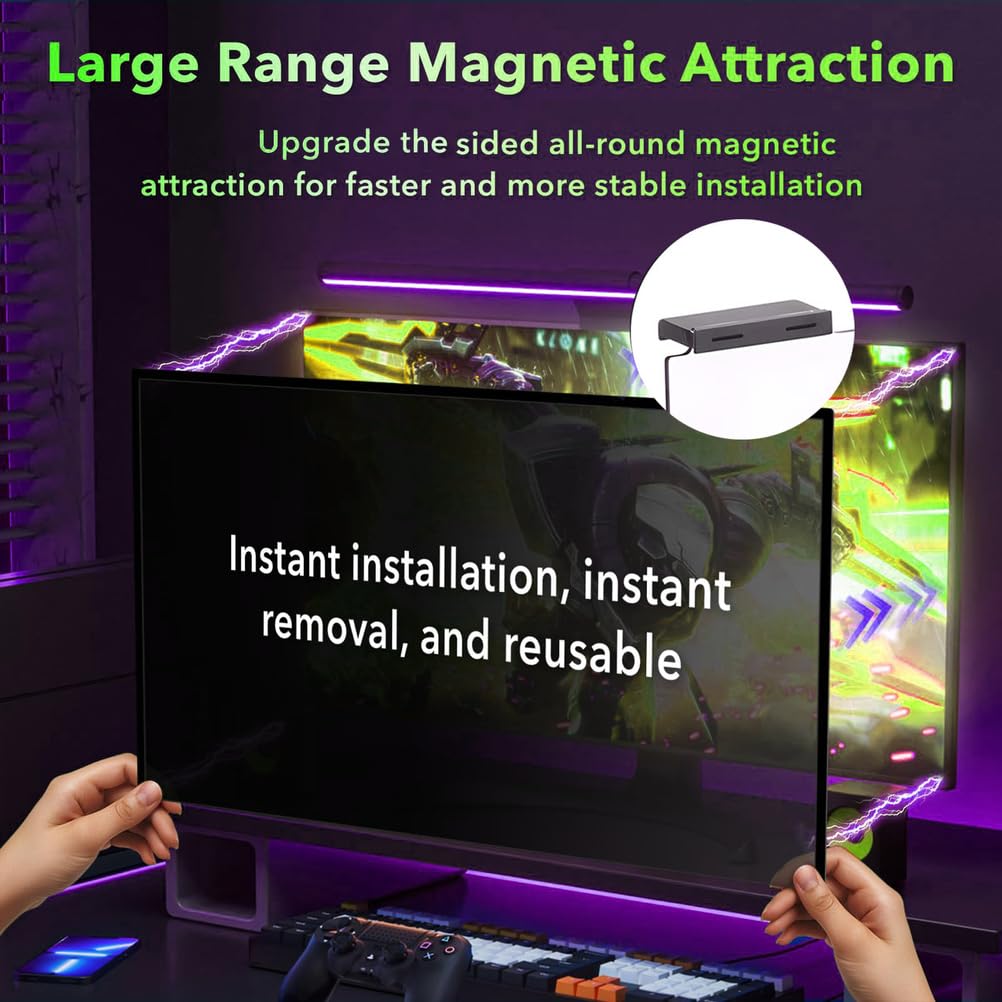Pantalla magnética de privacidad de la computadora de 32 pulgadas, protección ocular anti deslumbramiento de luz azul para monitor sin marco 16: 9,32inch(730mm*440mm)