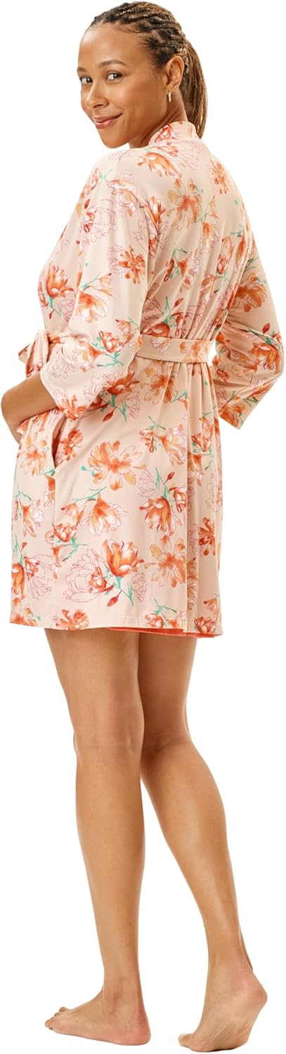 Motherhood Maternity Womens Nursing Chemise Nightgown, Robe and Swaddle 3-Piece Set - Image 4