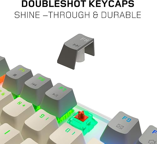 Miniatura 4 de EVO TKL 87 Teclado mecánico para juegos - Efectos de iluminación arcoíris - Interruptores lineales - Estilo retro