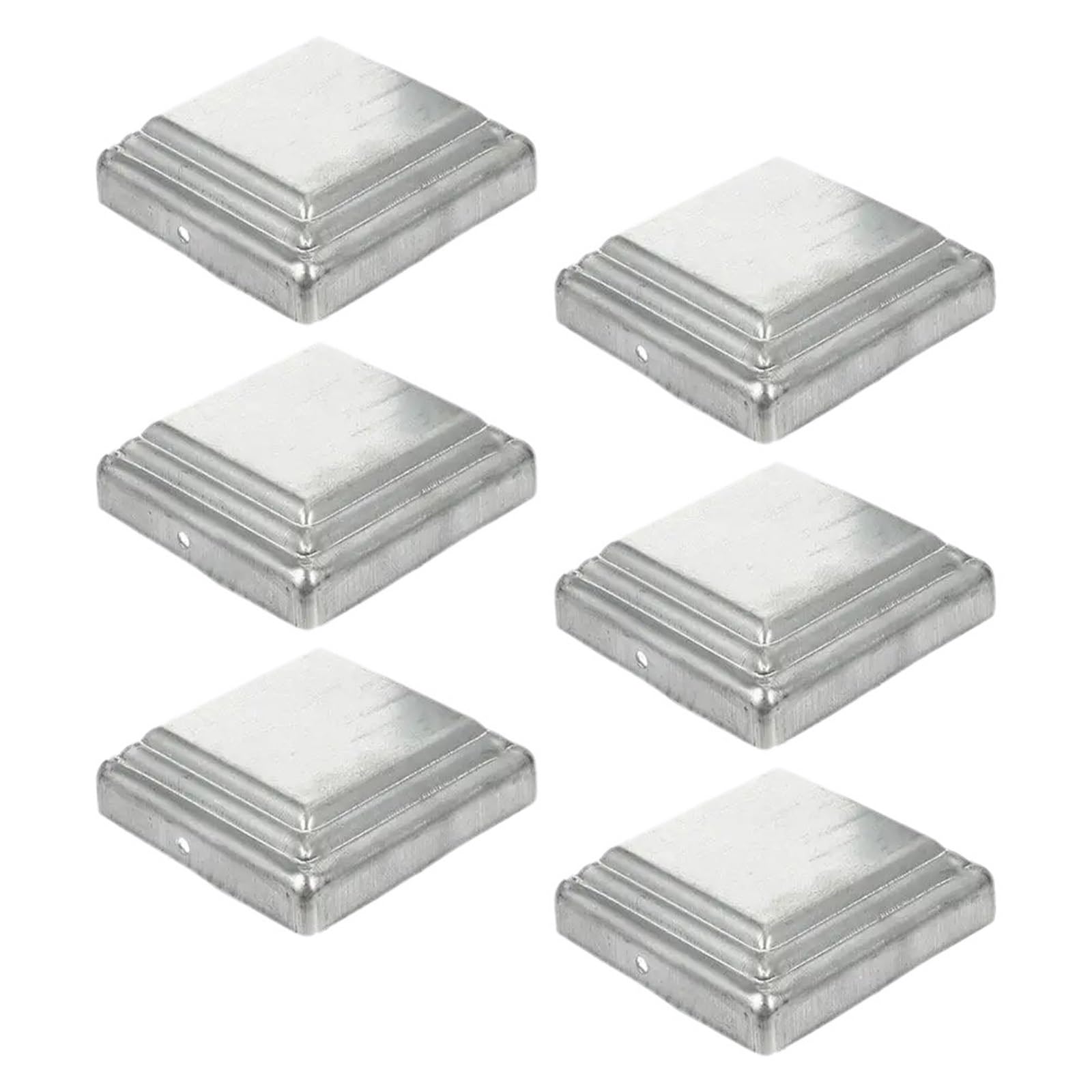 Irgvjifr Color 01 Fence Posat Cap 6Pcs Steel Fence Post Caps Square Replacement Covers Garden Deck Protector Guardrail For Courtyard