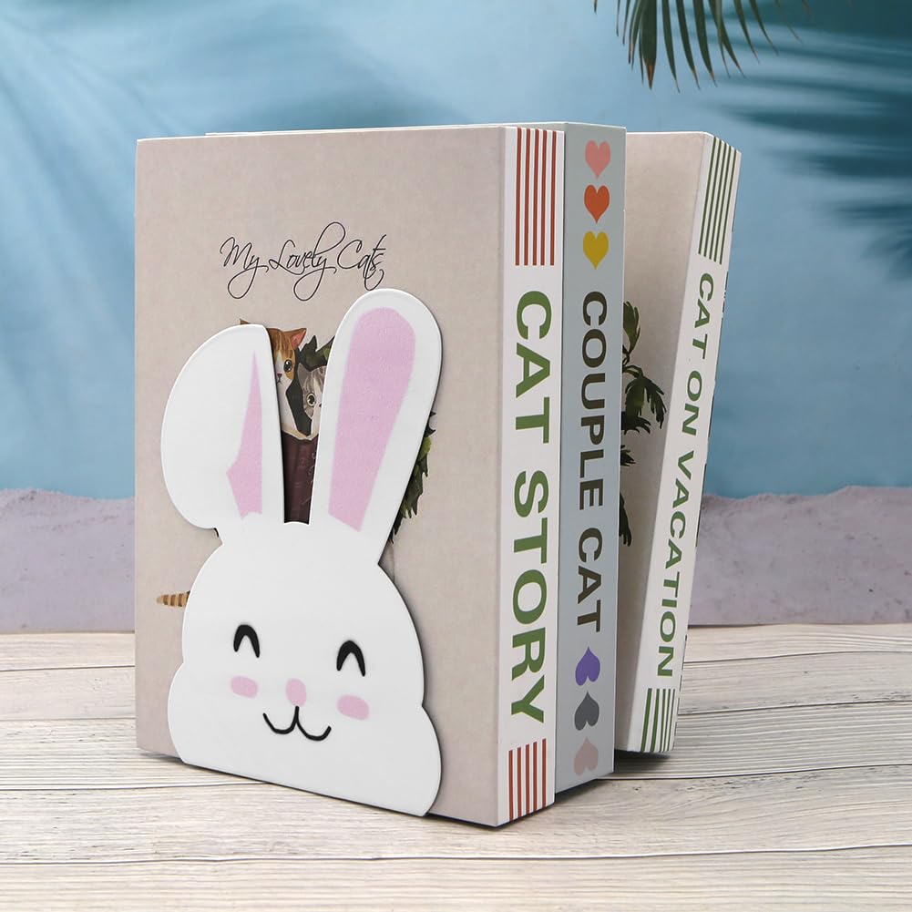 1 Paire Serre-Livres Lapin Métal Antidérapant - Organisateur Bureau Décoration Enfant