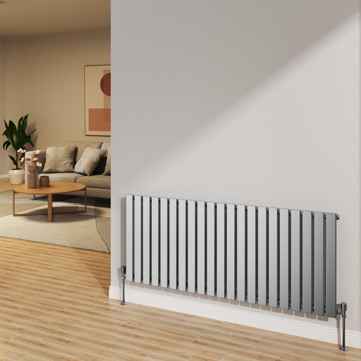 Radiateur horizontal chromé NRG pour réchauffer votre salle de bain familiale