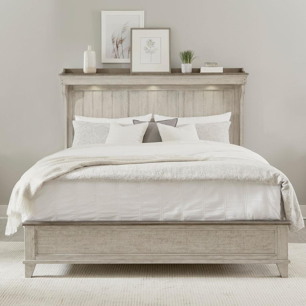 LIBERTY FURNITURE INDUSTRIES, INC. Ivy Hollow King Mantle Bed in Weathered Linen