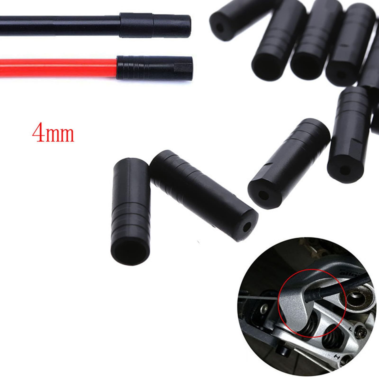 QIEIEI 100Pcs Bike Brake Cable Housing Ferrule End Bicycles Shifts Cable End Bike Derailleur Shifts Cable Wire End