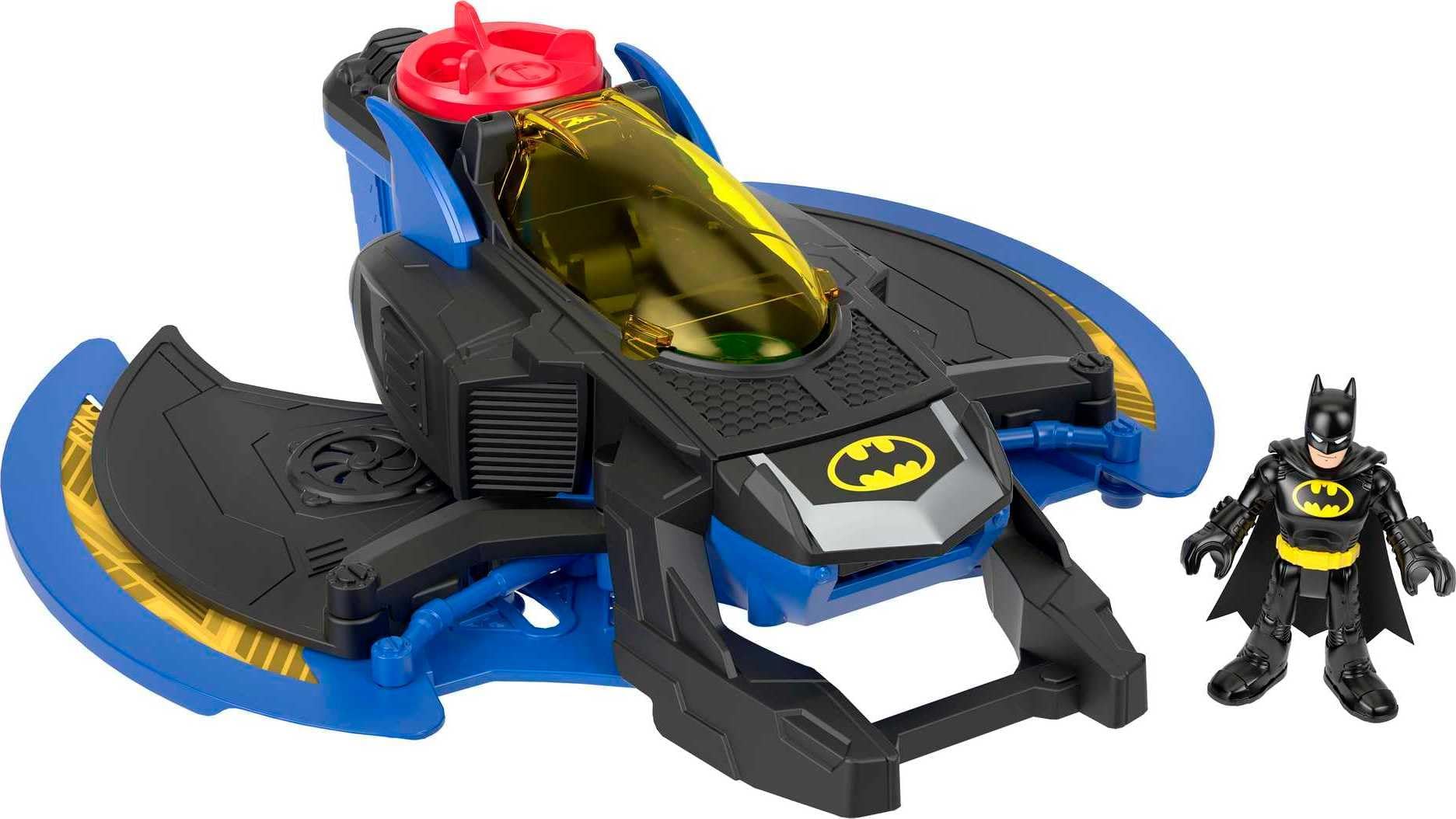 Imaginext DC Super Friends Batman Toy Plane, Batwing with Poseable Figure & 4 Accessories for Preschool Kids Ages 3+ Years, GKJ22