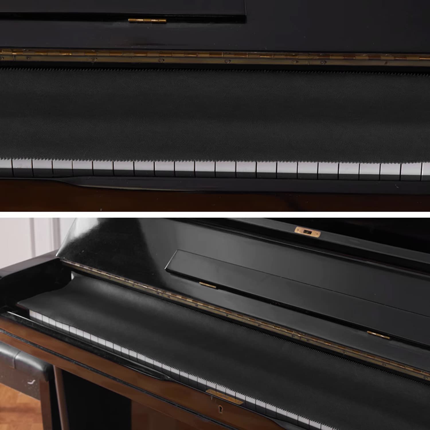 1 pezzo di nero chiave panno, con 1 pezzo di grigio pulire panno, pianoforte antipolvere panno di pulizia, strumento musicale chiave pulire panno, strumento musicale panno di pulizia