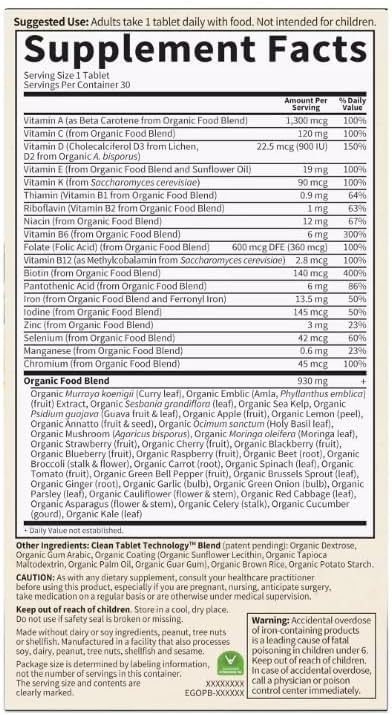 Garden of Life My Kind Organics Prenatal, 30 Tablets