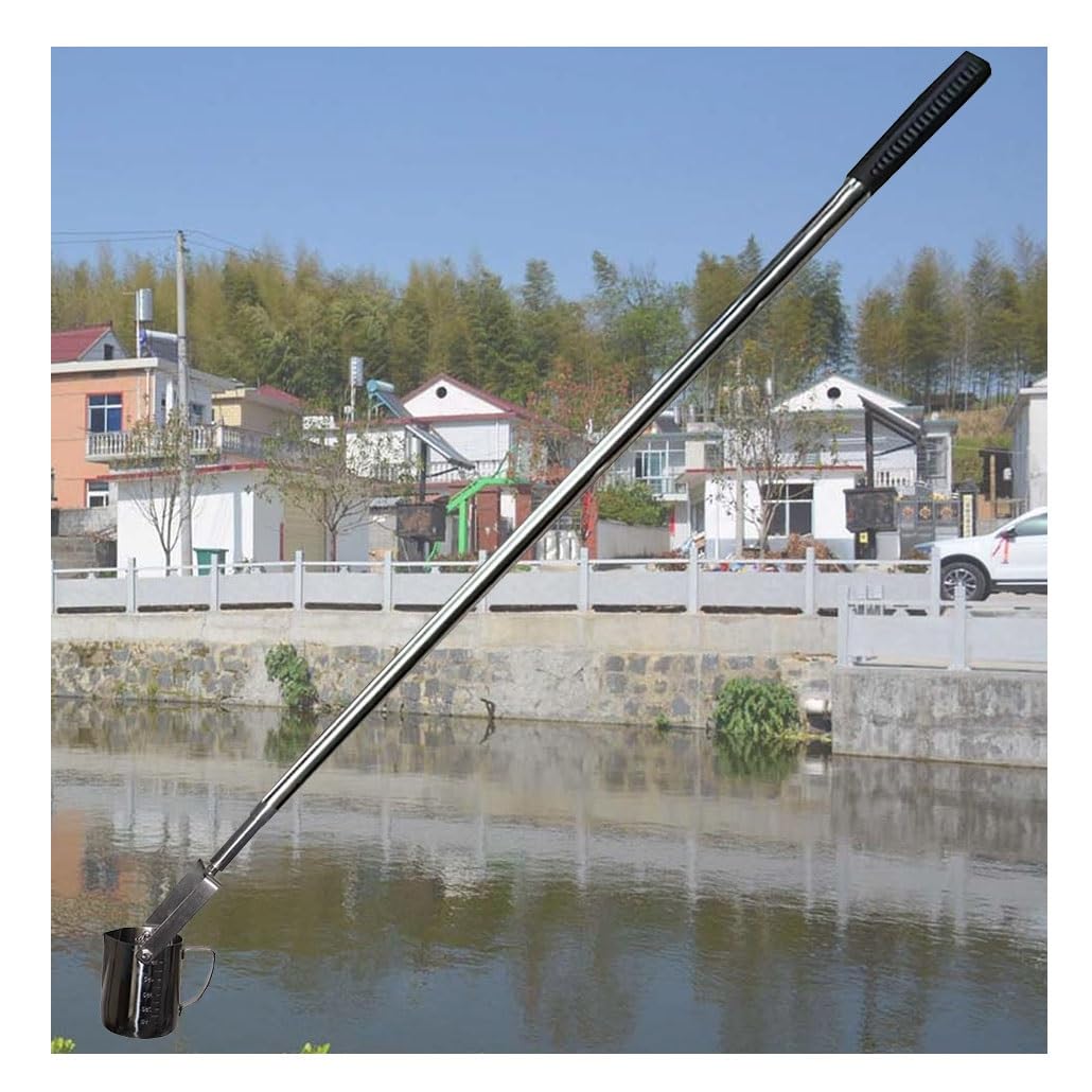 Telescopic Stainless Steel Water Sampler, 500/1000 ML Water Sampling Dipper System Pendulum Beaker Sampler Ladle for Monitoring, Laboratories, Food Beverage(500ML,1.11-3.0m(3.6-9.8ft))