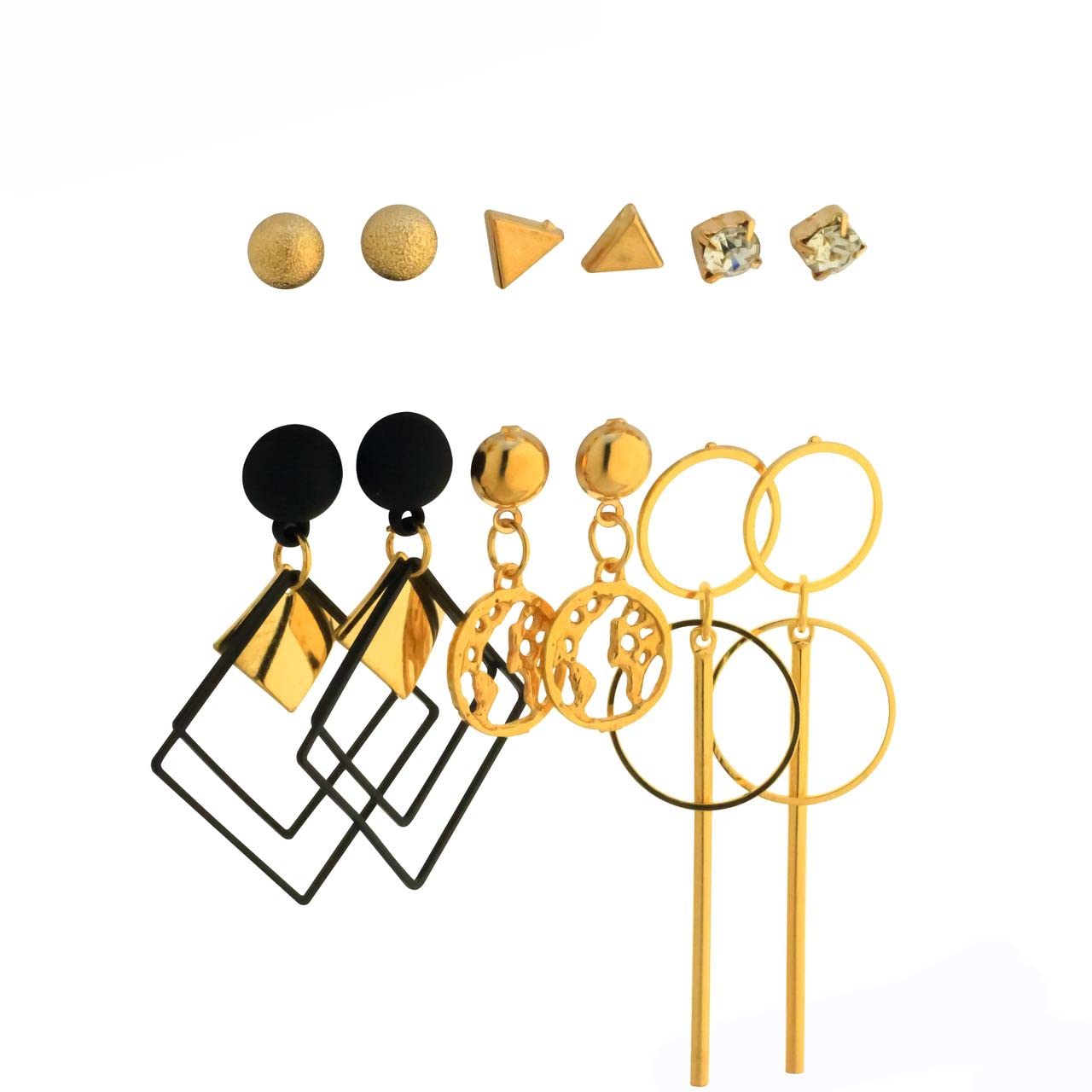 Fashion Frill Elegant Ad Geometric Gold Plated Stud & Drop Earrings For Women Girls Western Stylish Latest Fancy Earrings Set Combo 6 Pair Of Earrings (B0BBMW6ZVC) Amazon Price History, Amazon Price Tracker