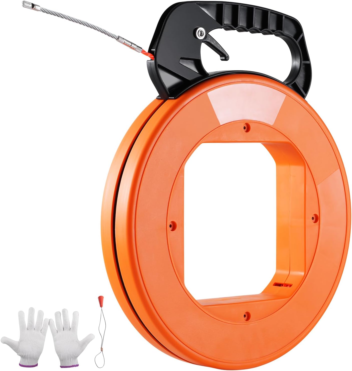 VEVOR Fish Tape, 100-foot, 1/4-inch, PET Wire Puller with Optimized Housing and Handle, Easy-to-Use Cable Puller Tool, Flexible Wire Fishing Tools for Walls and Electrical Conduit, Non-Conductive