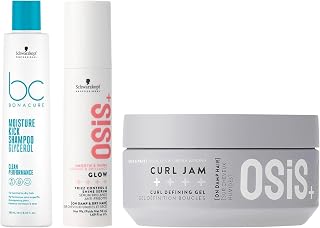 Schwarzkopf Professional Bonacure Moisture Kick Shampoo, Osis Glow Serum & Curl Jam, 250 millilitres Price In India