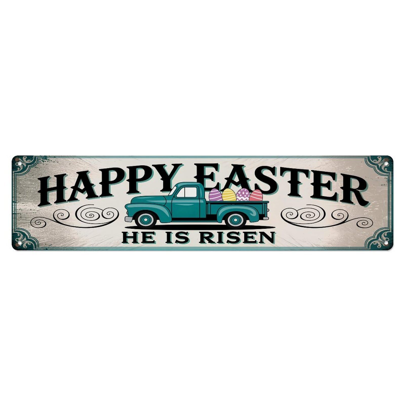 Happy Easter He Is Risen Metal Tin Sign Plaque