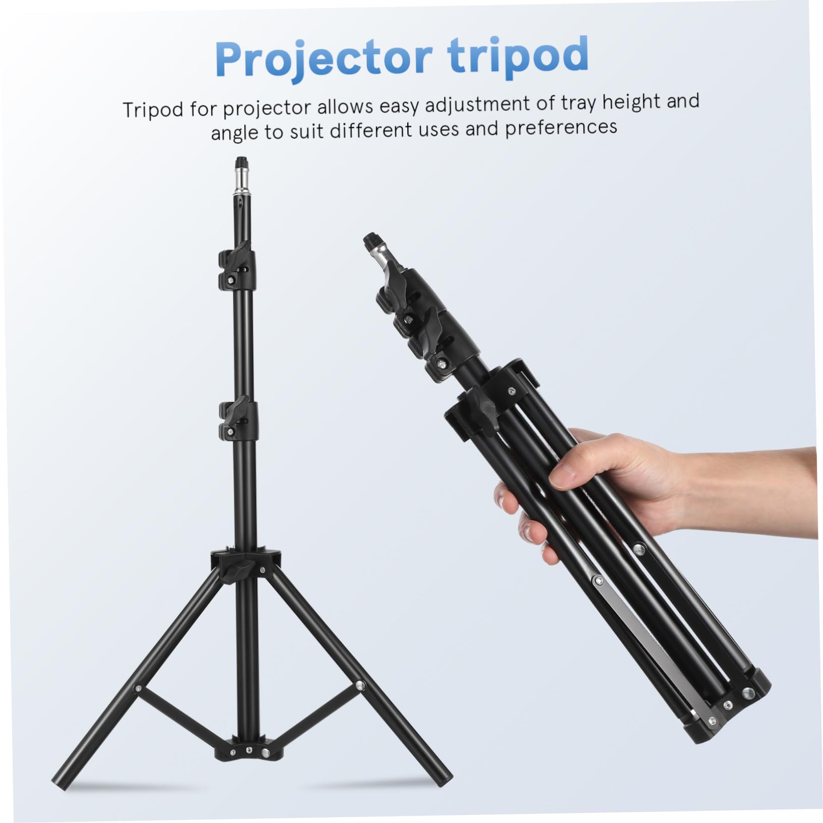 Regulowany Metalowy Statyw pod Projektor z Tacą Wytrzymały Stojak Projektor i Laptop Do Teatru Domowego Sali Konferencyjnej i Klasy Szkolnej