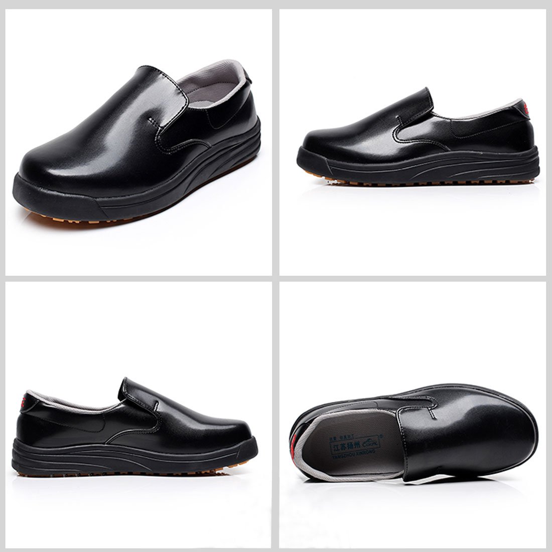 Levoberg Kitchen Chef Shoes Slip Resistant Waterproof Oilproof Slip-On Work Shoes for Men Women 8 US(Men) Black