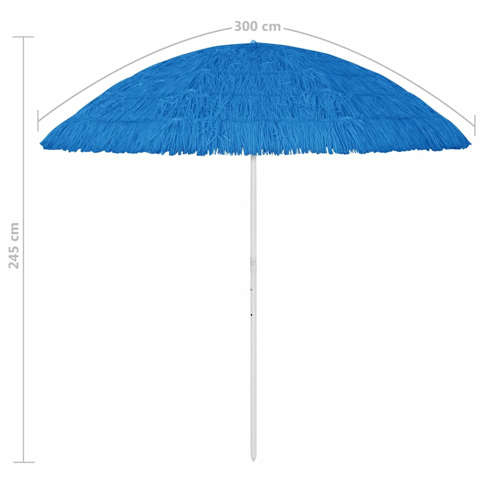 Homgoday Sombrilla de Playa Hawaii Azul 300 cm Sombrilla de Jardín,Protección UV Sombrilla Jardín Grande Orientable Jardín Parasol Balcón