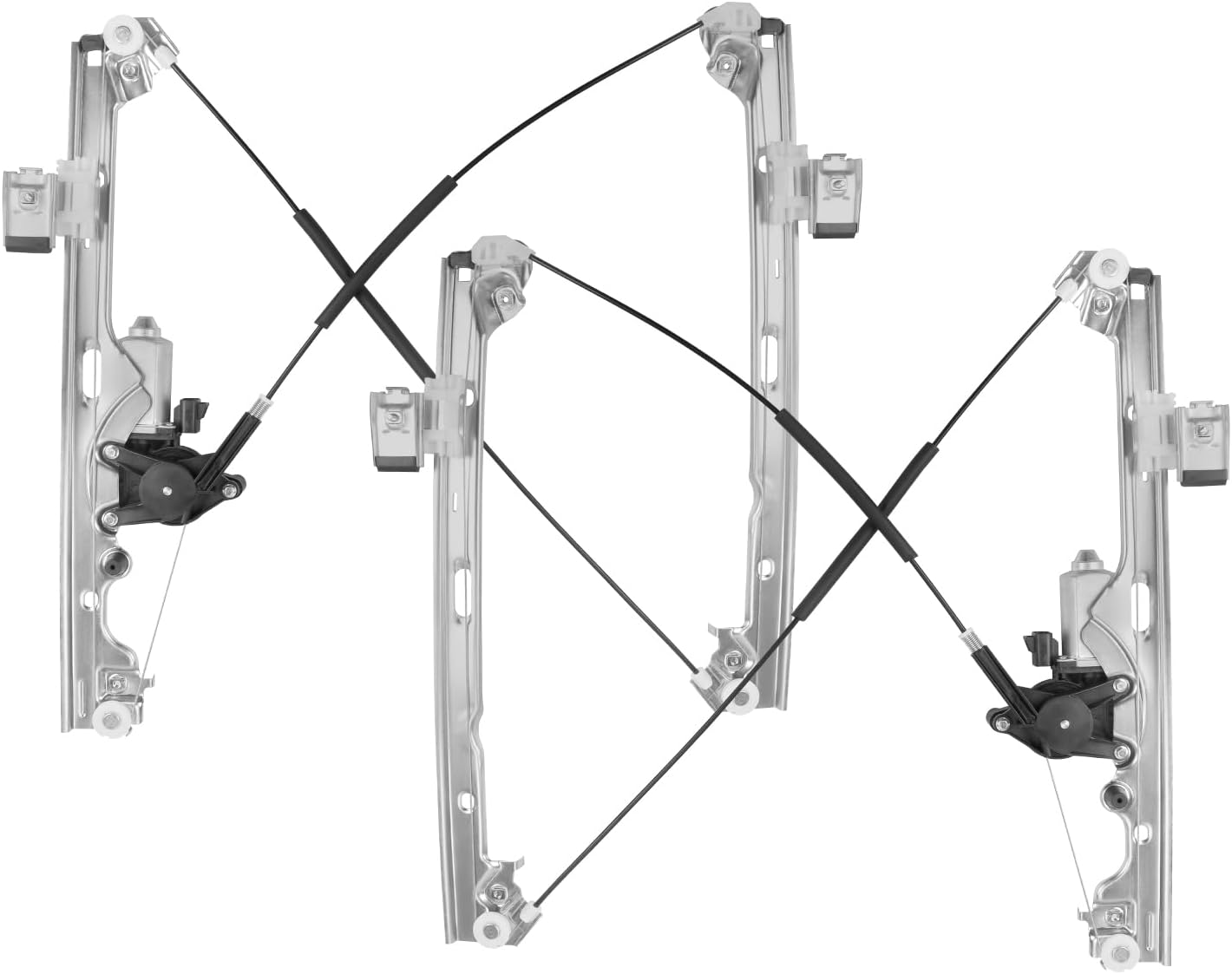 Vurkcy Front Driver & Passenger Side Window Regulator with Motor Compatible with Chevy Silverado 1500/2500HD/Tahoe/Suburban, GMC Sierra/Yukon 2007-2014, Cadillac Escalade 2007-2008