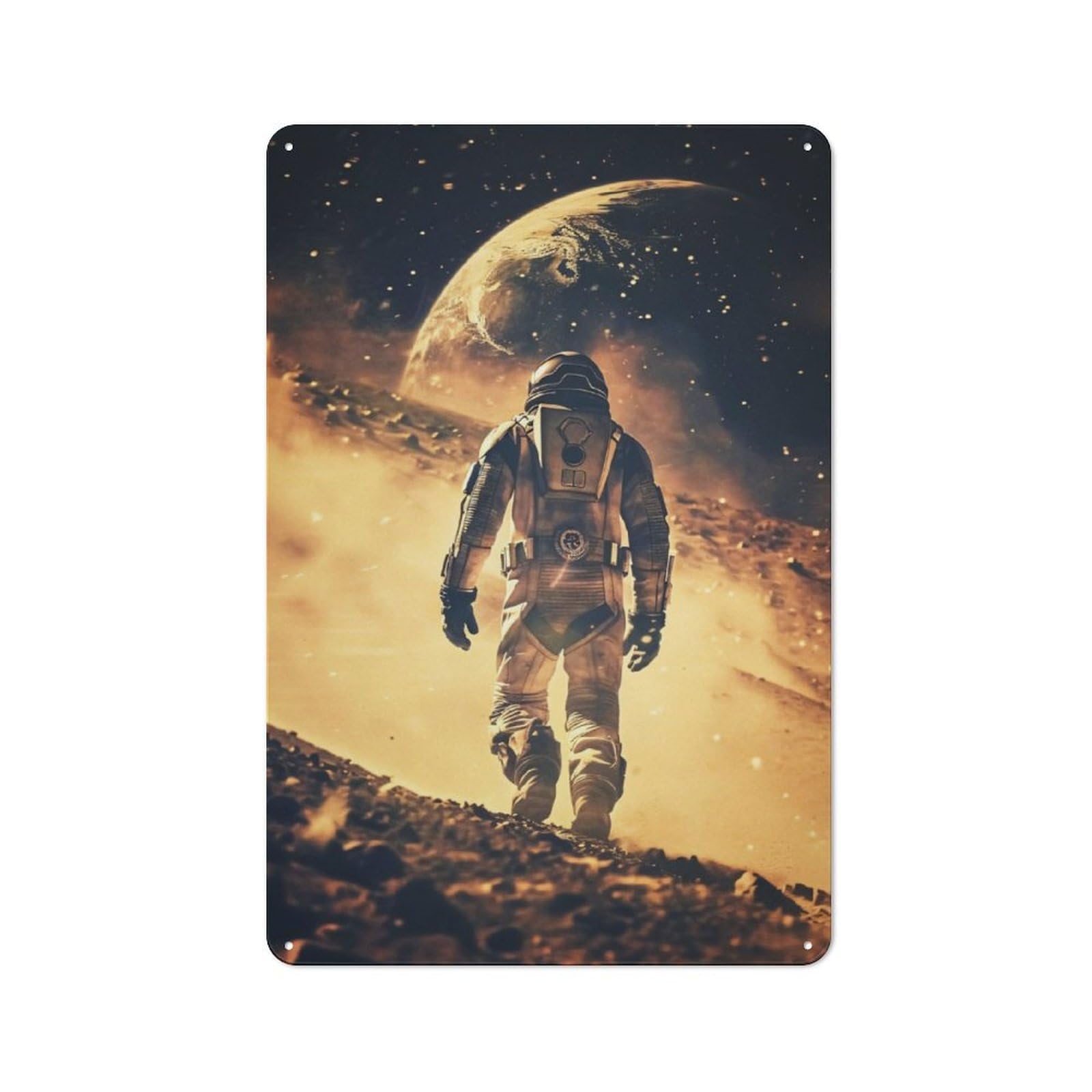 Junmoney Space Walk Vintage Metal Sign 30X20cm Featuring For Pub Or Café, Wall Decor For People Reorganising Pub And Café