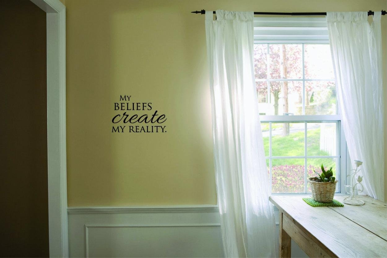 Design With VinylHome Wall Decals My Beliefs Create My Reality Motivational Wall Decal for Boys Girls Bedroom - DIY and Removable - Size: 10 in x 20 in