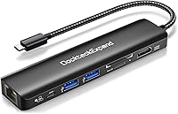 Vista 1 de Concentrador USB C Adaptador Multipuerto, DockteckExpand Dongle USB C 7 en 1 con Puerto HDMI 4K 60Hz, Ethernet de 1Gbps, 100W PD, 2 Puertos USB 3.0