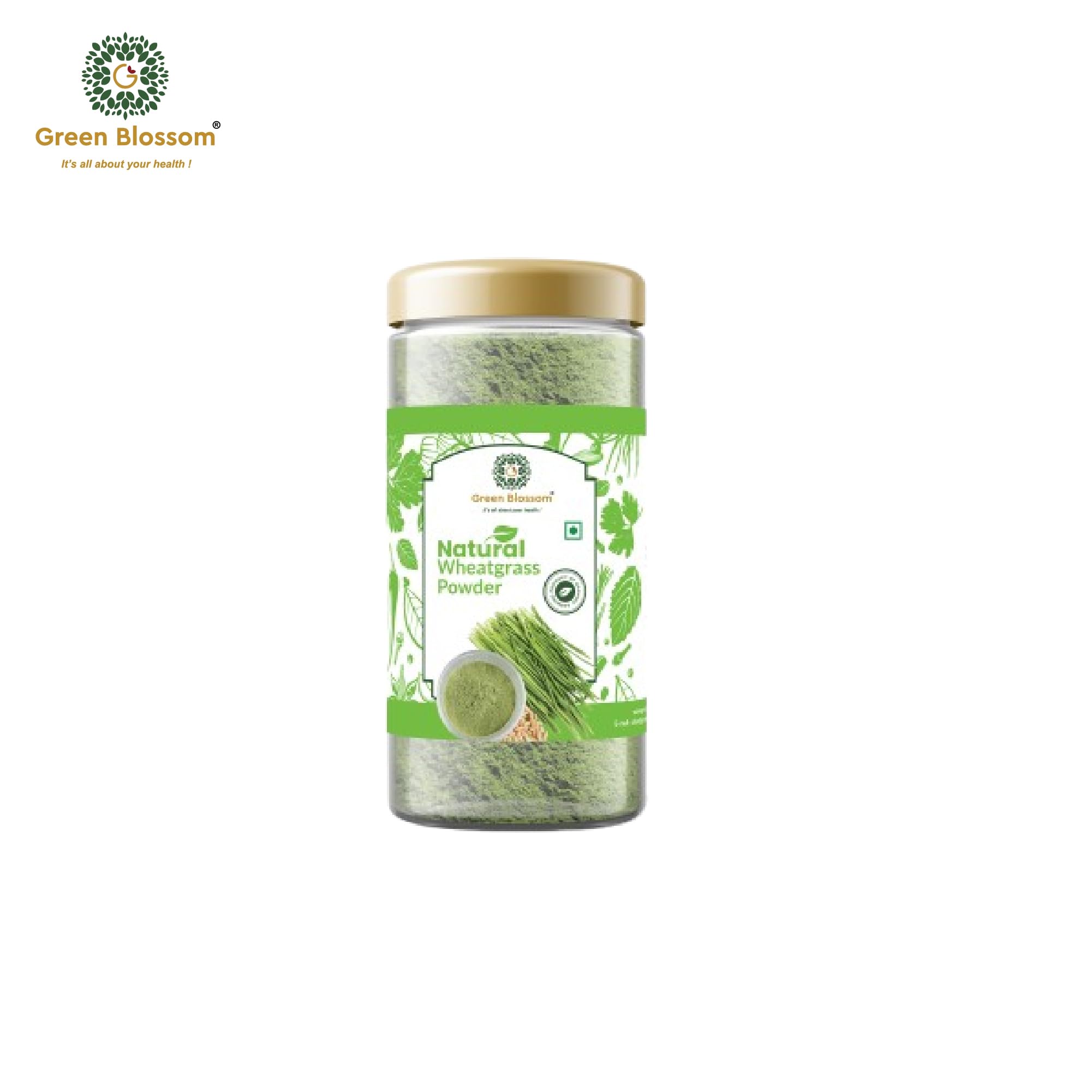 GREEN BLOSSOM Organic Chia Seeds 750g (Pack of 3),Organic Sunflower Seeds 750g (3 Jars) AND Wheatgrass Powder | COMBO OF 3 1