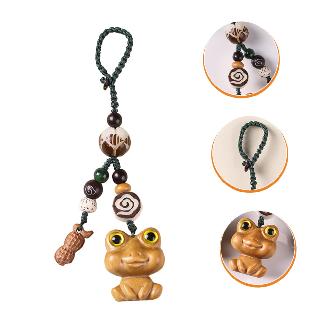 SOIMISS 5pezzi Portachiavi Legno Forma Di Animale Charm Decorativo Per Borsa e Zaino Portachiavi Legno Di Sandalo Con Simpatico Design Di Rana Per Donne e Appassionati Di Accessori Unici