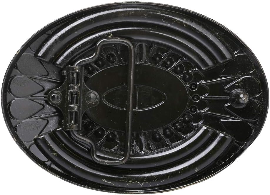 WANLIAN Bohemia Belt Buckle, Celtic Indian Gemstone Totem Oval Style Western Cowboy Design Tiger Eye Stone Belt Buckle, White Gold Plated for Men and Women
