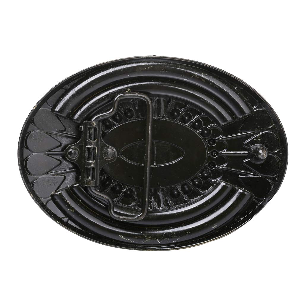 WANLIAN Bohemia klamra do paska, celtycki indyjski kamień szlachetny totem owalny styl zachodni kowbojski design, tygrysie oko, pozłacany białym złotem, uniseks klamra paska dla dorosłych