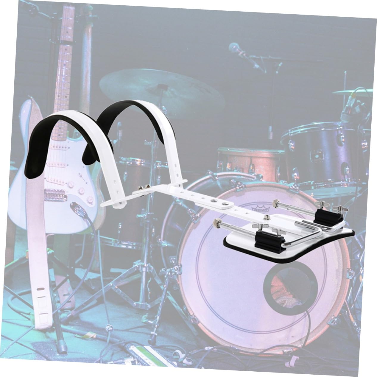 TOYANDONA Verstellbarer Weiß aus Aluminiumlegierung Marschtrommelträger mit Schulterpolster Leicht zu Tragen und Einfach zu Montieren für Snare Drum Trommel Groß
