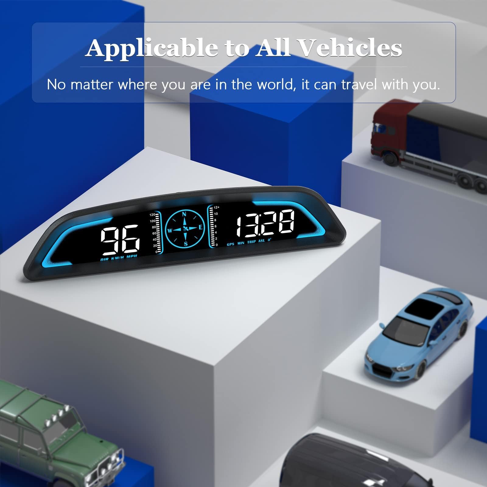 Tachimetro, Ricezione Segnali Satellitari, Visualizzazione Velocità e Altre Funzioni, Car Head Up Display, Applicabile a tutti i Veicoli