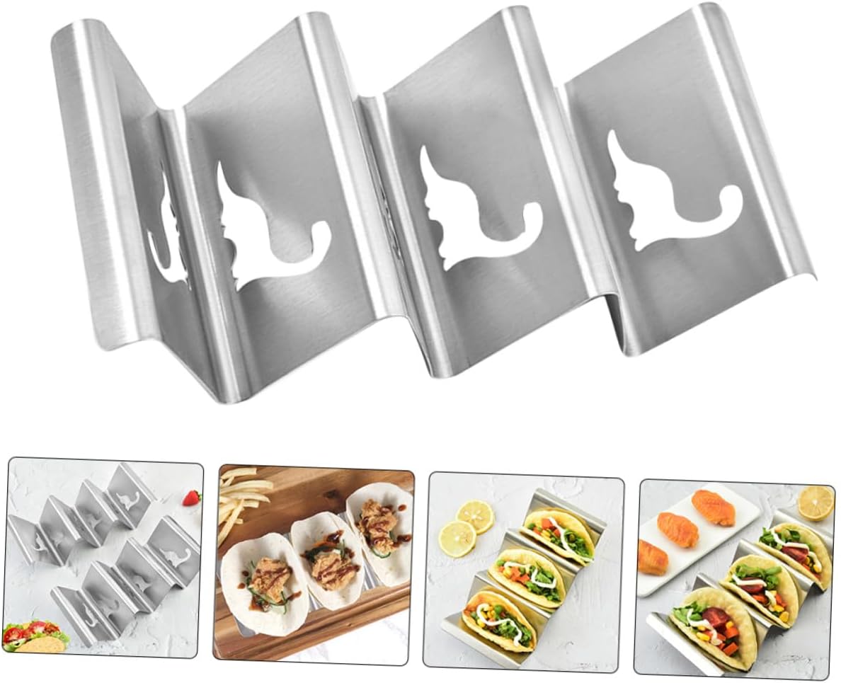 Stainless Steel Taco Stand Holds Many Tacos, Smooth Edges