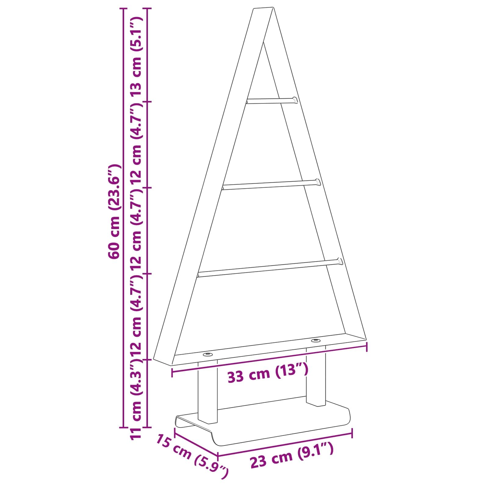 Albero di Natale in Acciaio Nero 60 cm