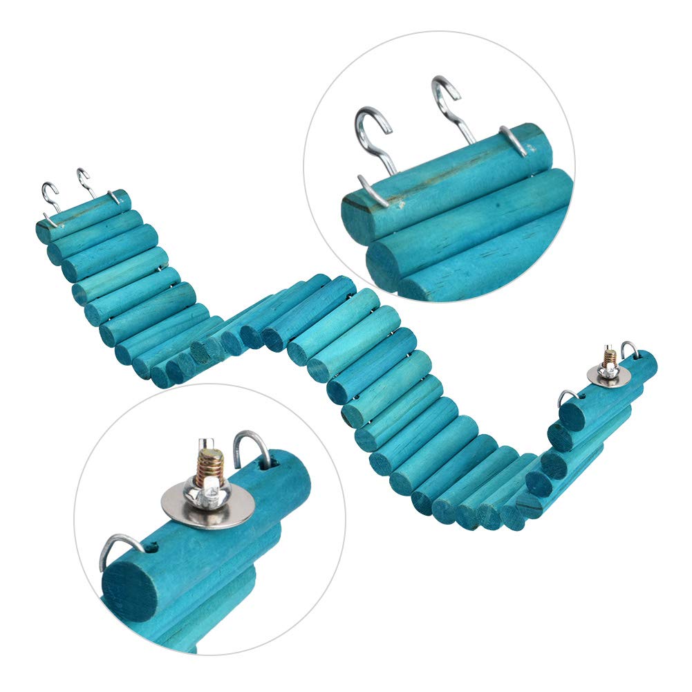 Zerodis 6 * 50 CM Mascota hámster Loro Escalada de pie Escalera de Madera Juguete Suave Escalera Puente Colgante Juguete de Entrenamiento para Animales pequeños