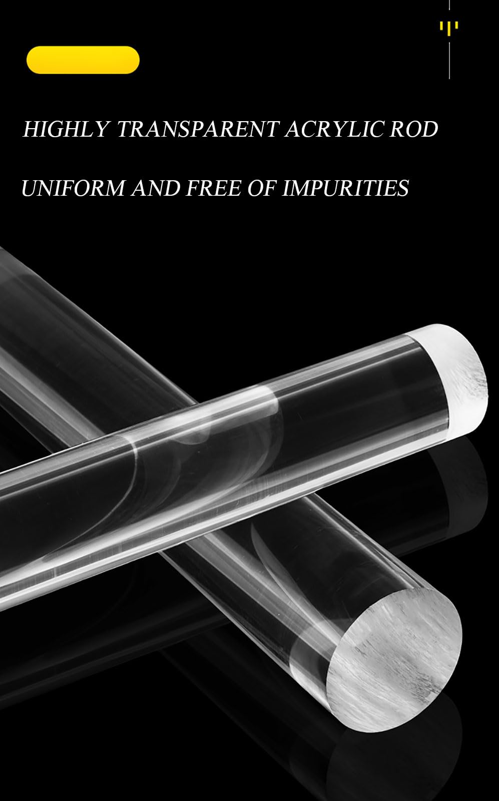 COYOUCO 2 Pcs Acrylic Dowel Rods, 50-80Mm Dia 500Mm Length Clear Acrylic Round Rod for DIY Crafts Party Decorations Gardening,60mm