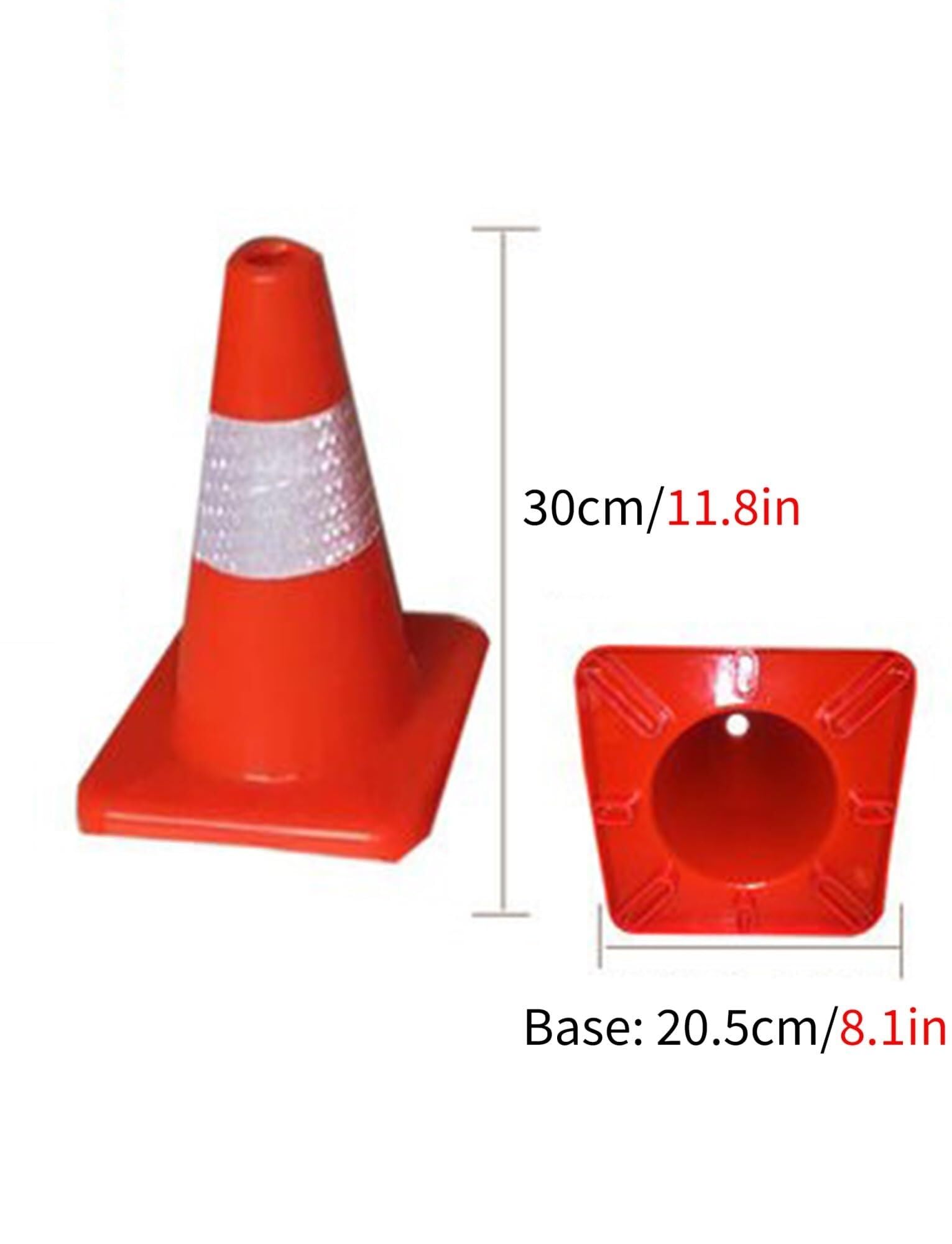 Conos de señalización Vial de Seguridad, 4 Unidades, PVC Comercial con Tiras Reflectantes, para construcción, estacionamiento y señalización Vial.