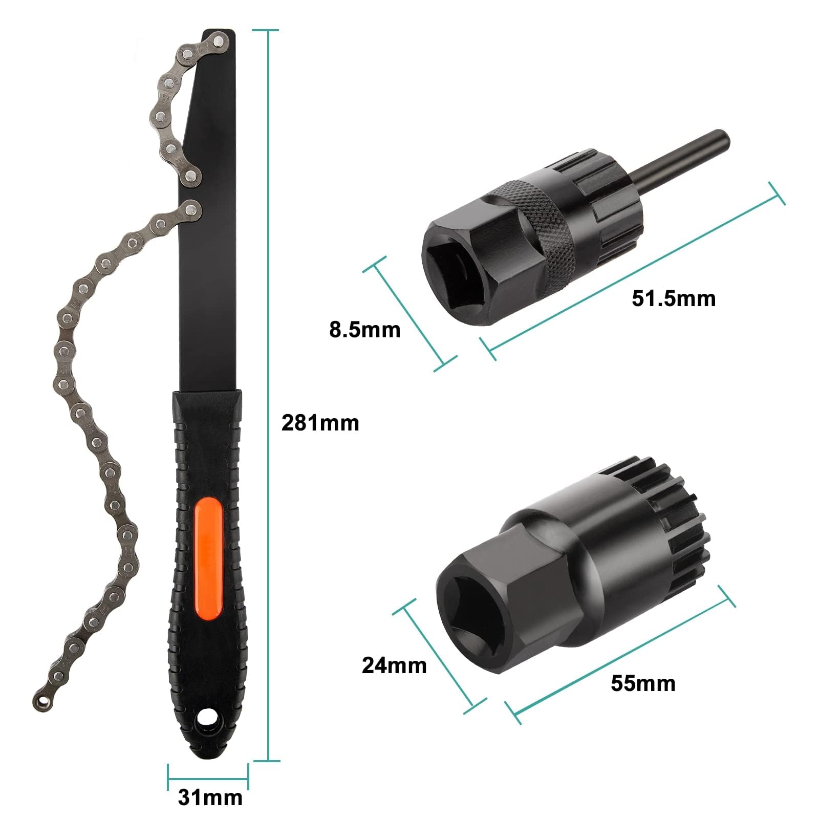 Homord Kit Attrezzi Bici, Chiave a Frusta e Pacco Pignoni, Rimozione Catena Freewheel