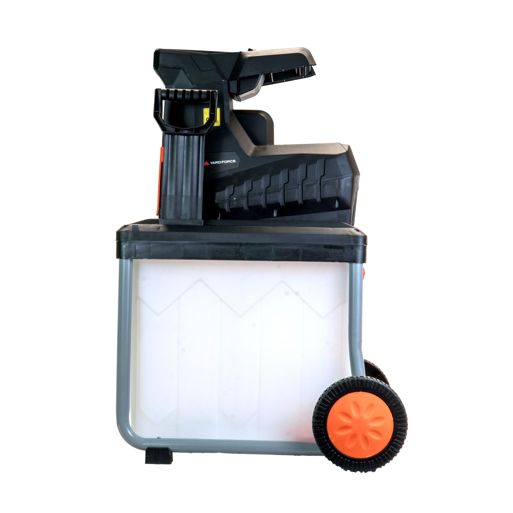 Yard Force Trituradora silenciosa de jardín de 2800 W con función inversa, caja de colección de 60 L, diámetro de corte de 45 mm, ruedas traseras grandes