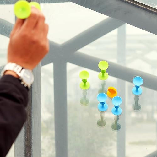 Miniatura 4 de Juego de dardos de silicona para lanzar, juego seguro para interiores y exteriores para niños y familia (tamaño grande, 7 piezas, se pega fácilmente)