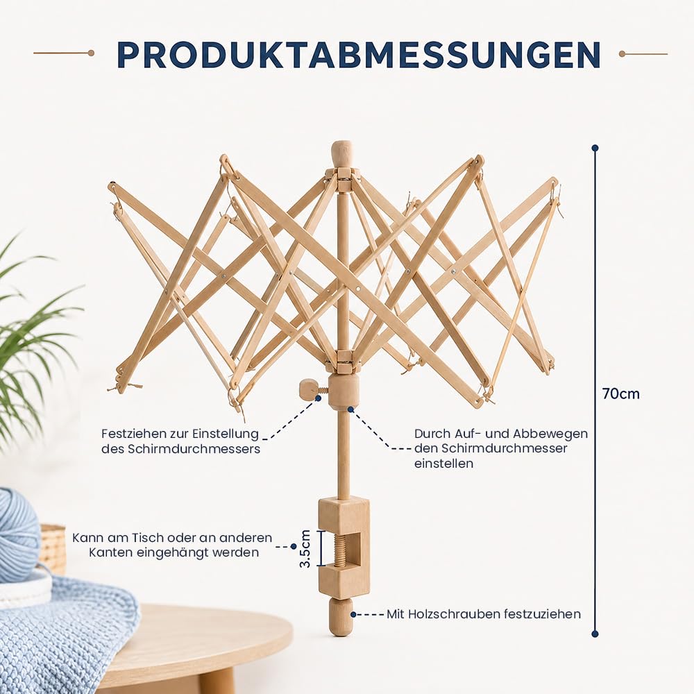 Wollwickler Holz, Wollaufwickler, Wollhaspel, Aufziehen und Kleckereien Zubehör, Yarn Winder, Garnwickler für Wolle