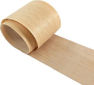 Camland Natural White Oak Wood Veneer Sheet Straight Grain 6x110 Inch - Durable DIY for Cabinets Tables Speakers Shelves