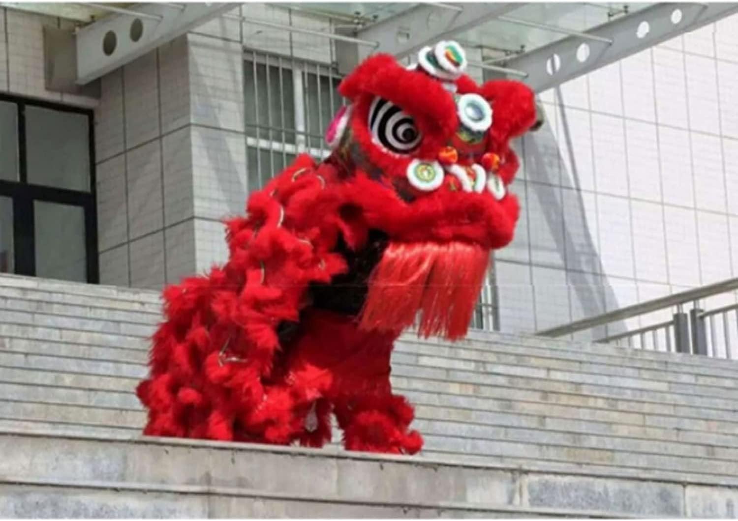 Drago Cinese per Feste Spettacoli di Artigianato Danza del Leone Feste All'aperto della Mascotte Tradizionale Testa Cinese Feste Cinesi in Italia(Rot)