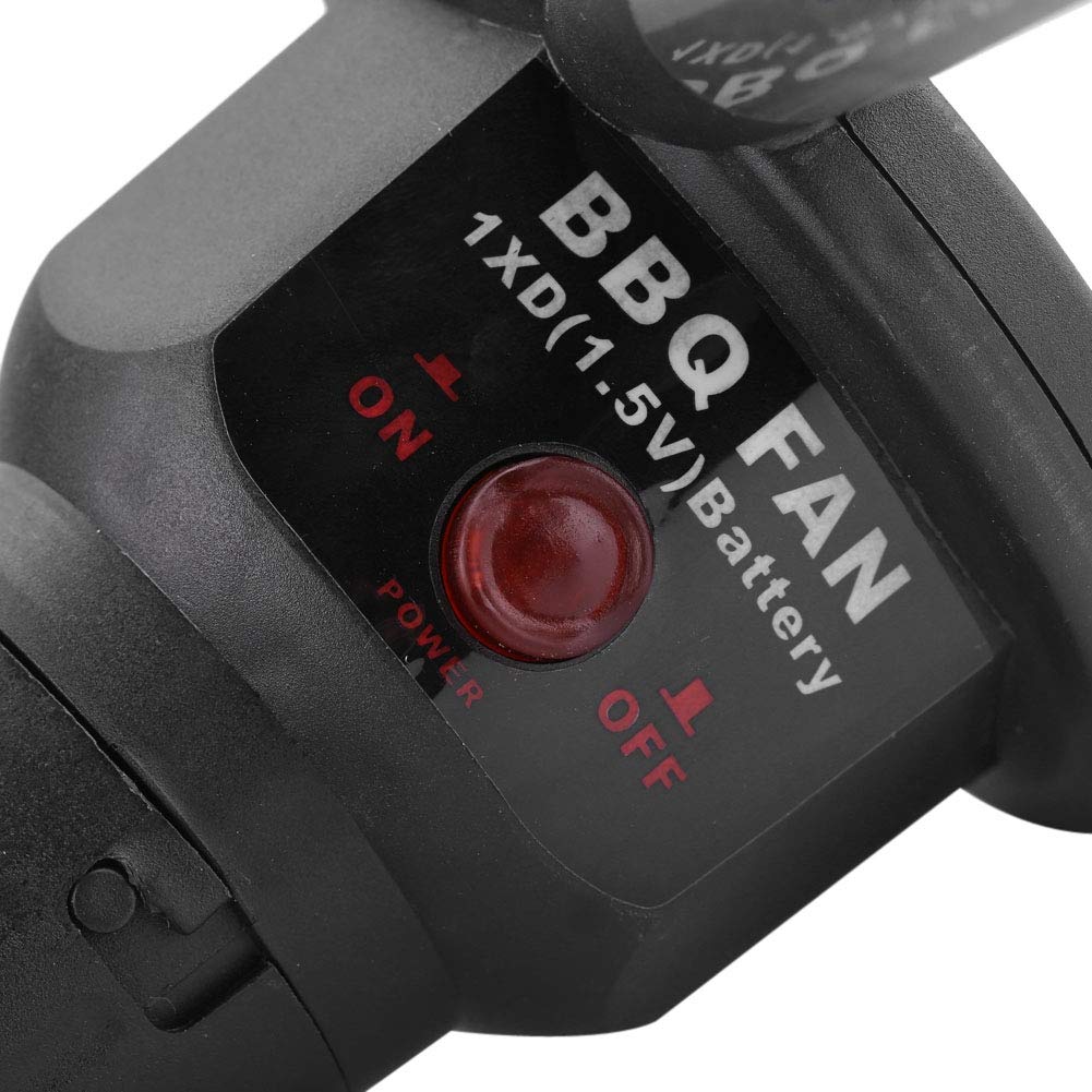 Diyeeni Ventilador de barbacoa portátil BBQ Blowe, ventilador de barbacoa con batería Soplador de aire Fire Blowe para acampar al aire libre Picnic Charcoal Grill Barbecue