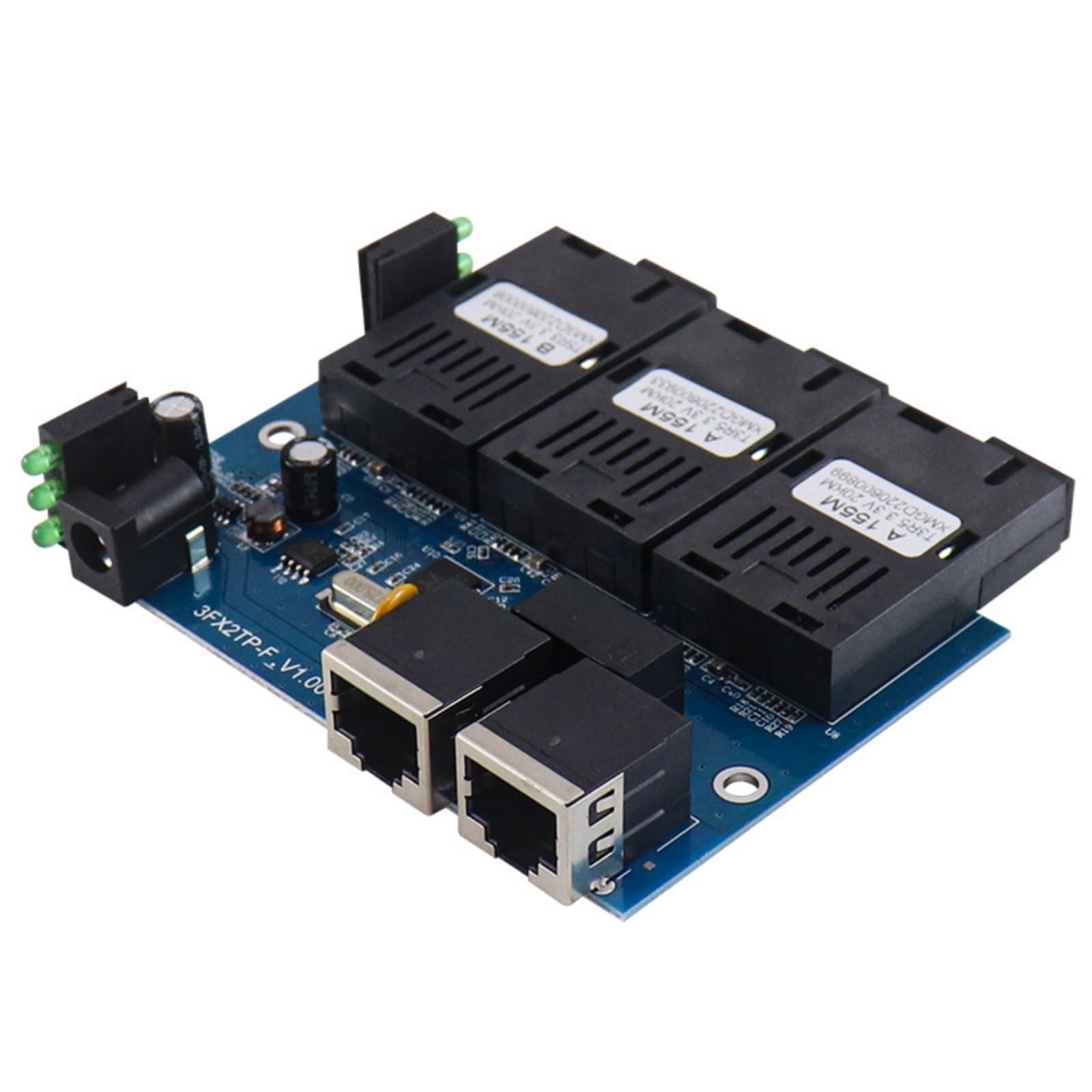 Convertisseur de commutateurs Ethernet 10/100 m Commutateurs inversés Sortie 3 ports Alimentation Ethernet Fibre Optique Media Converter