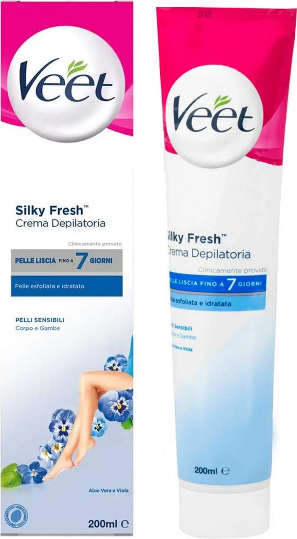 Veet Pure Legs & Body Hair Removal Cream, 200ml, Sensitive Skin
