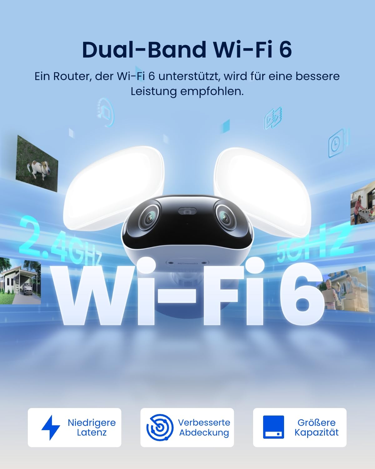 Reolink 4K 8MP Wi-Fi 6 Überwachungskamera Aussen mit 3000 Lumen Flutlicht